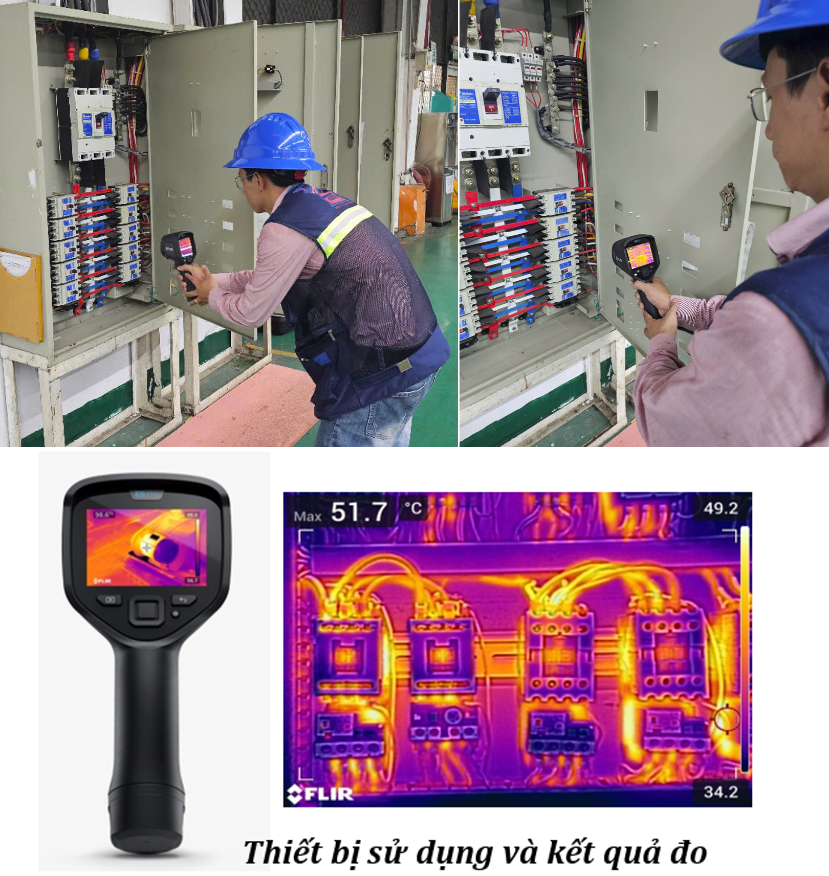 A person in a hard hat and a thermal imaging device AI-generated content may be incorrect.
